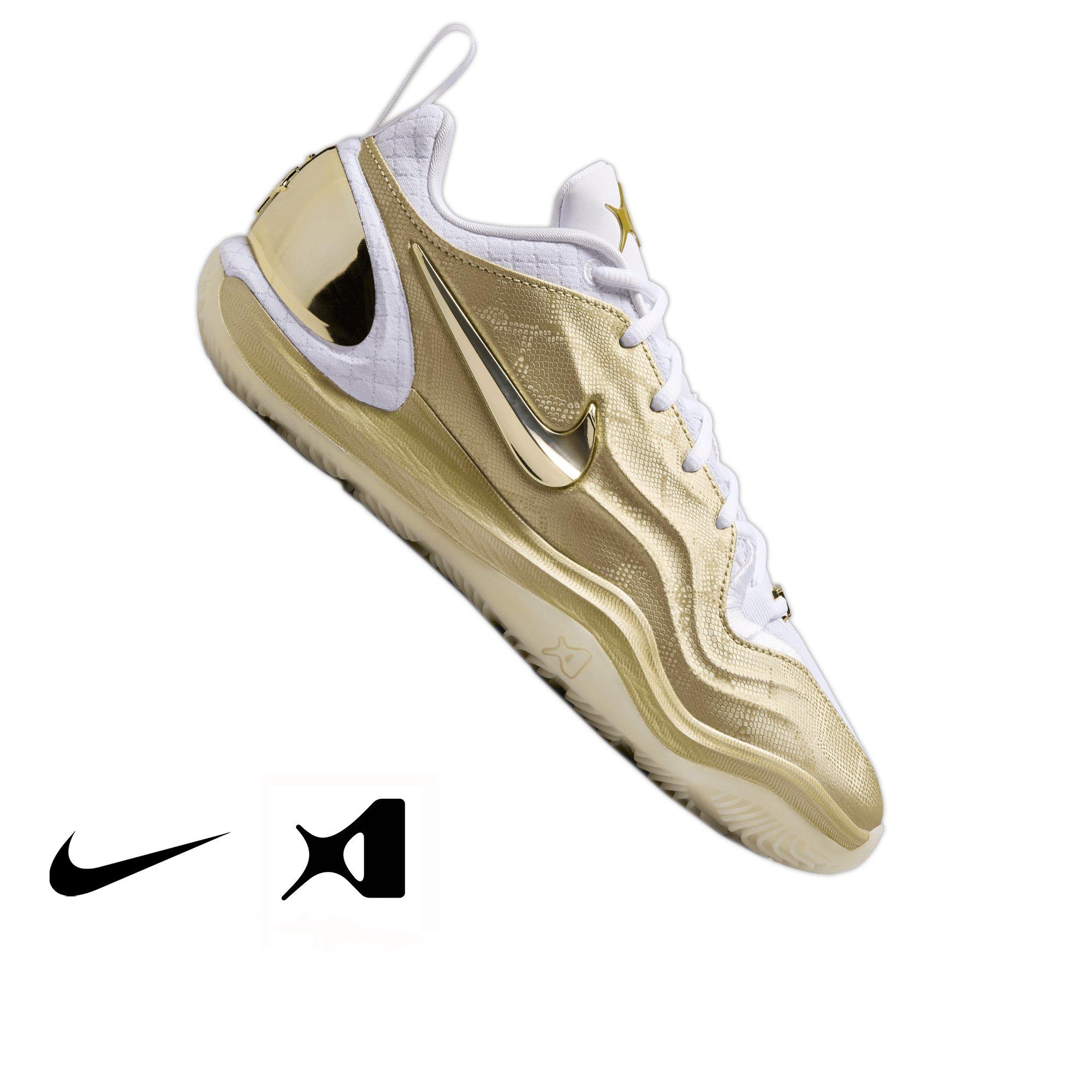 Nike A'Two "Gold Standard" Basketball Shoe - METALLIC GOLD STAR/WHITE